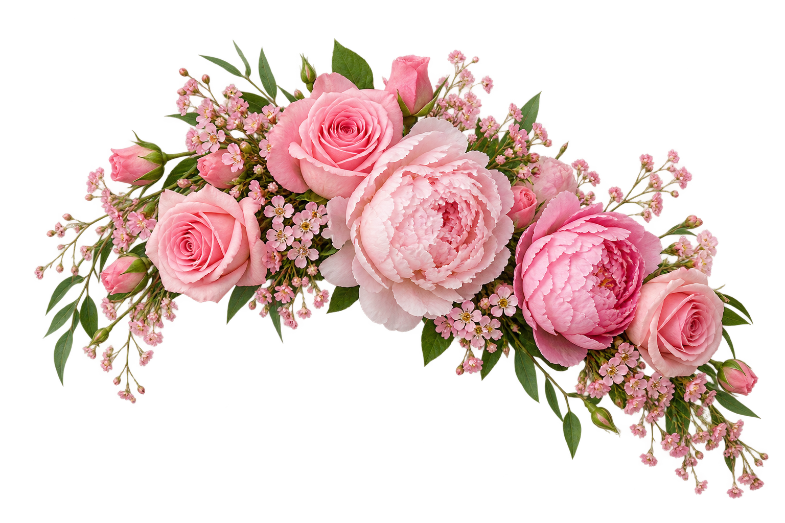 Ramo de rosas en tonos rosa